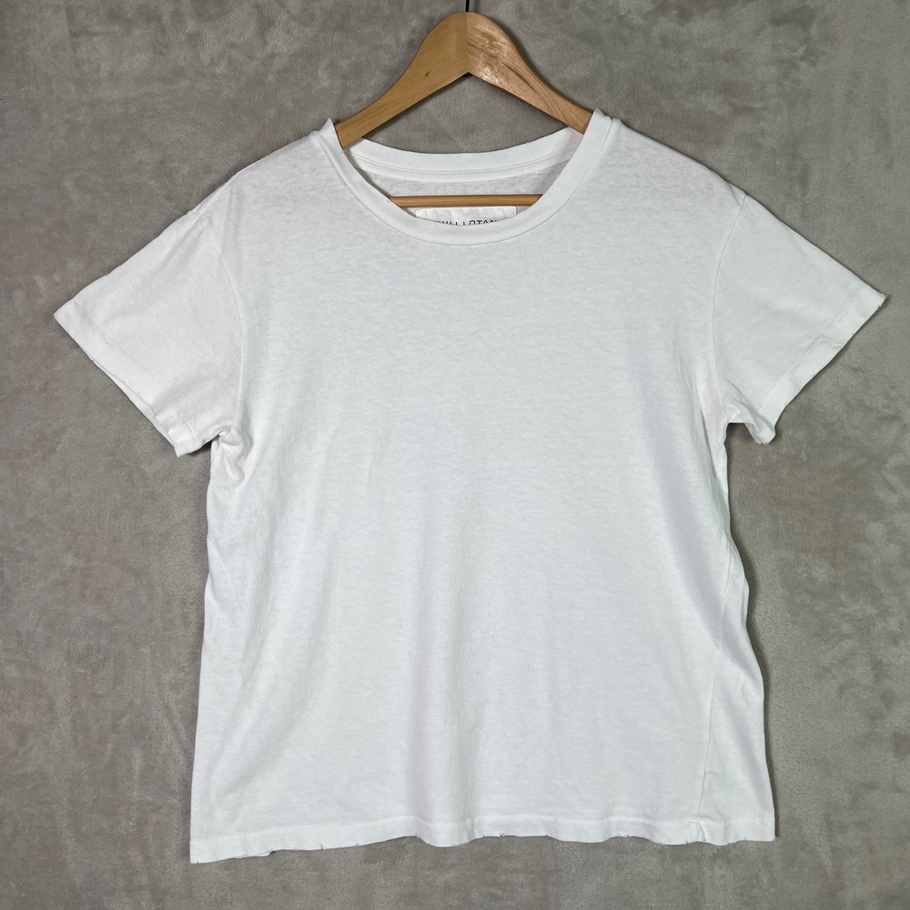 Nili Lotan T Shirt Womens Small 100% Cotton Made In USA Casual White Brady Tee